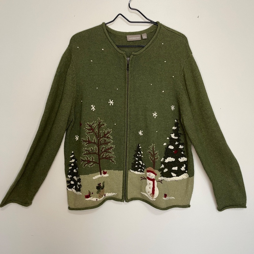 Vintage Croft & Barrow Christmas Sweater Women's XL Grandma Core Cottage Core